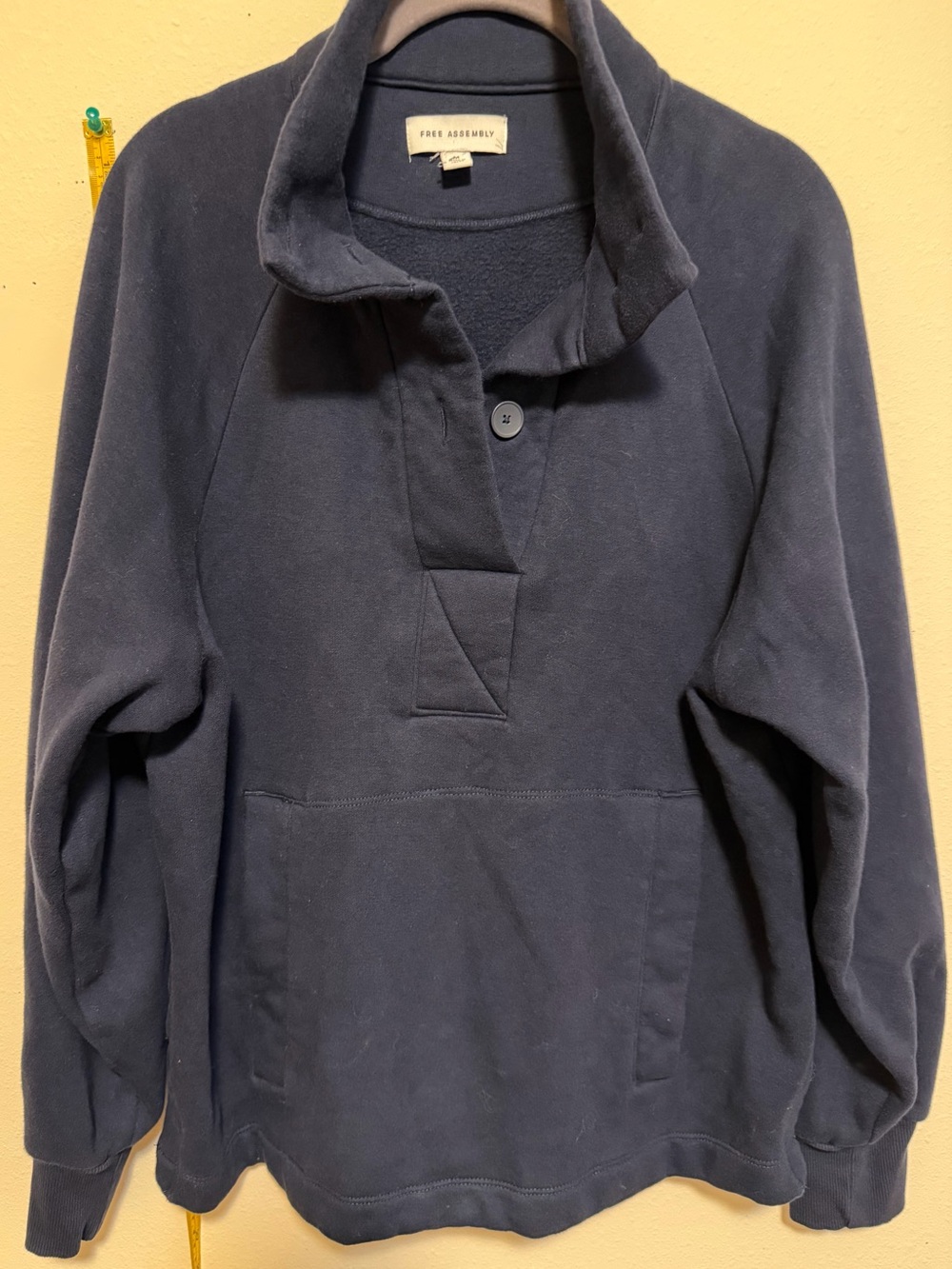 Free Assembly Navy Blue Funnel Neck Pullover Sweatshirt Size Medium